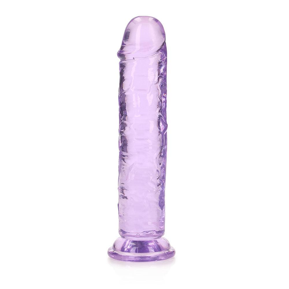 Shots RealRock Crystal Clear 7" Straight Dildo w/Suction Cup - Purple