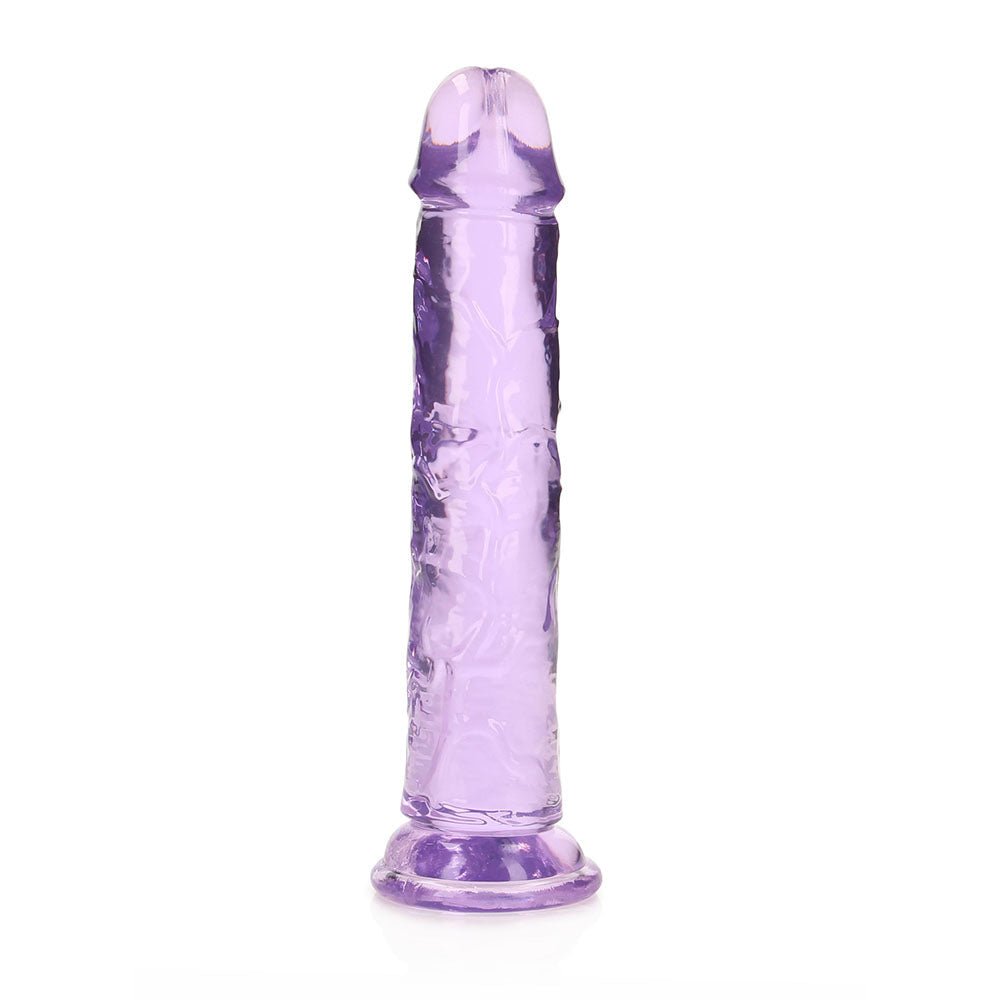 Shots RealRock Crystal Clear 7" Straight Dildo w/Suction Cup - Purple