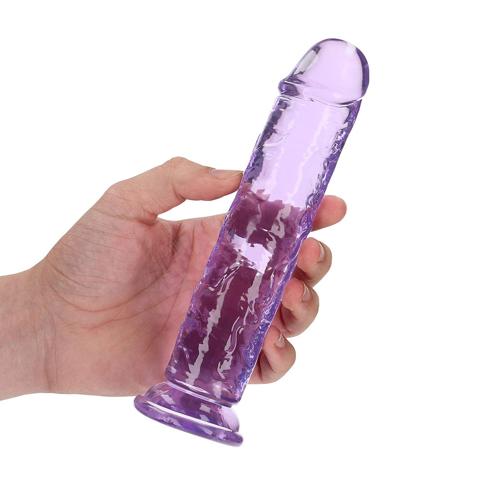 Shots RealRock Crystal Clear 7" Straight Dildo w/Suction Cup - Purple