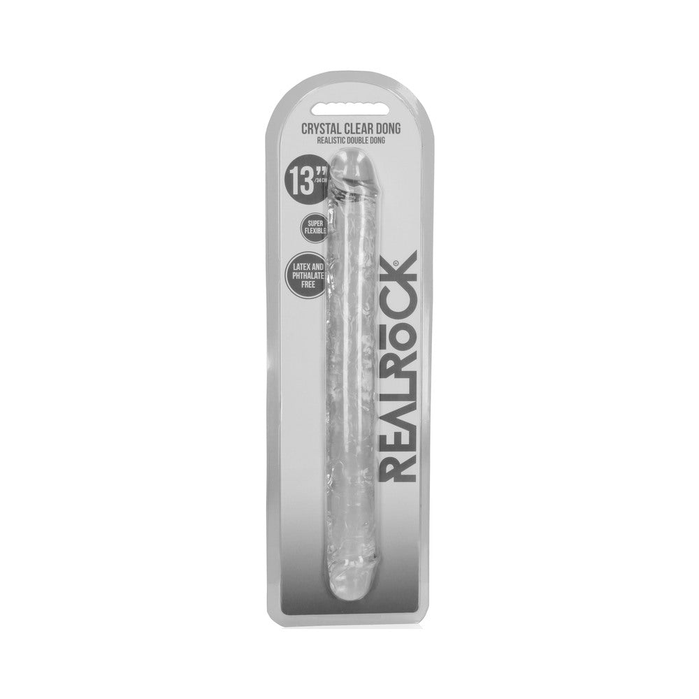 Shots RealRock Crystal Clear 13" Double Dildo - Transparent