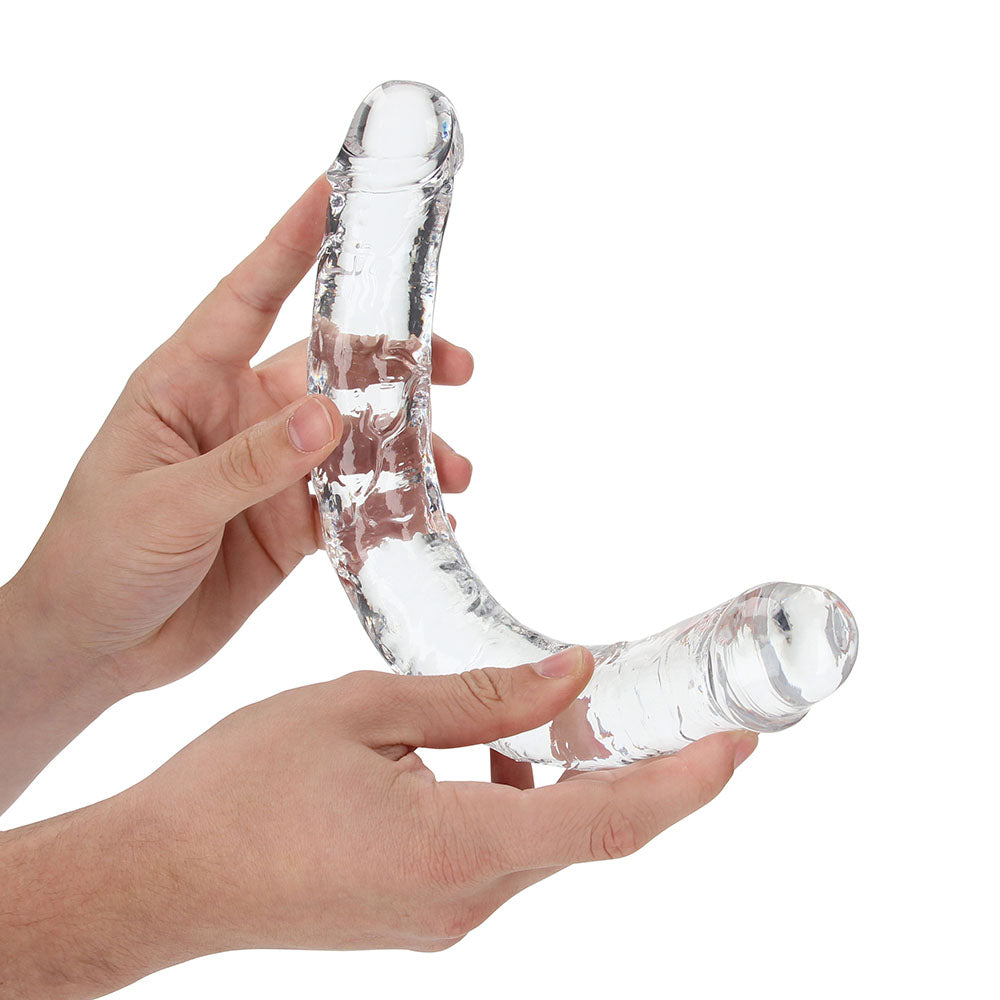 Shots RealRock Crystal Clear 13" Double Dildo - Transparent