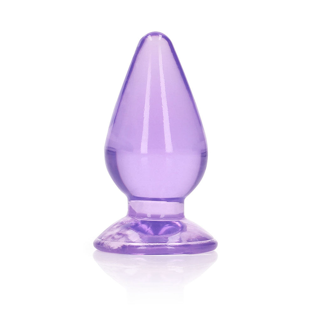 Shots RealRock Crystal Clear 3.5" Anal Plug - Purple