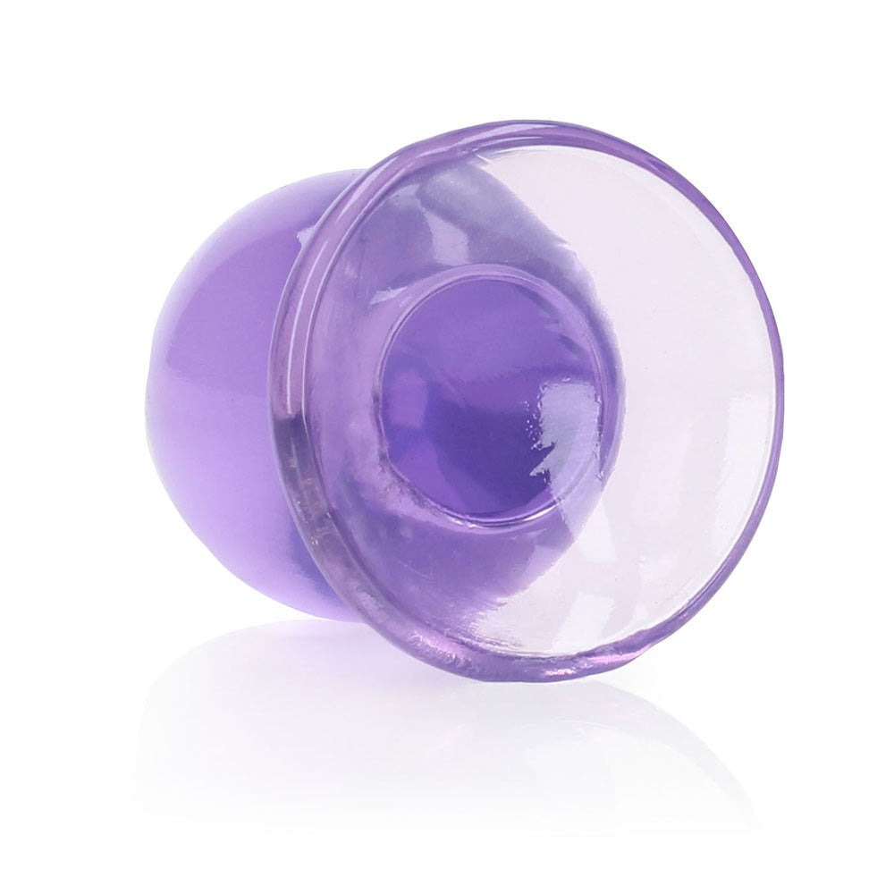 Shots RealRock Crystal Clear 3.5" Anal Plug - Purple