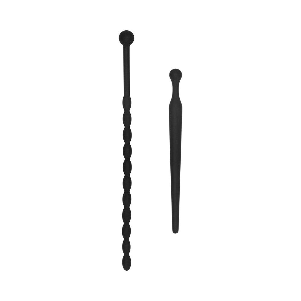 Shots Ouch Urethral Sounding Beginner's Silicone Plug Set - Black