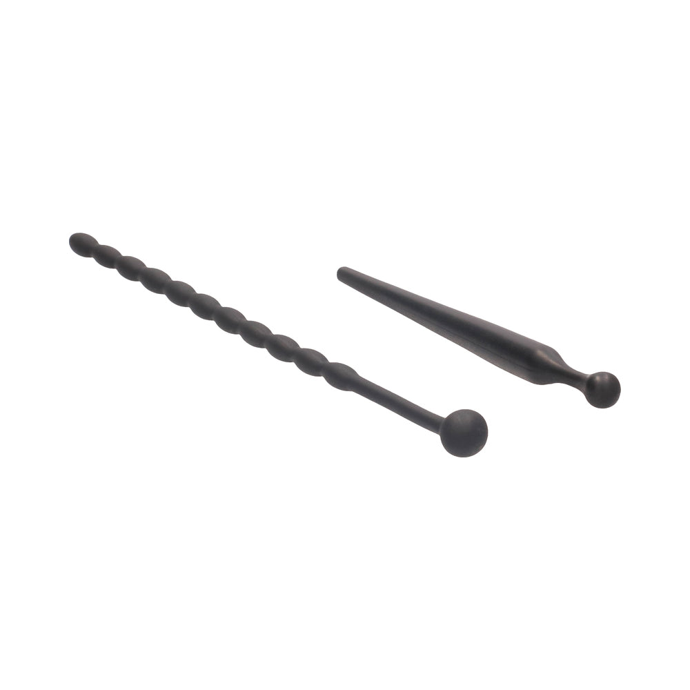 Shots Ouch Urethral Sounding Beginner's Silicone Plug Set - Black