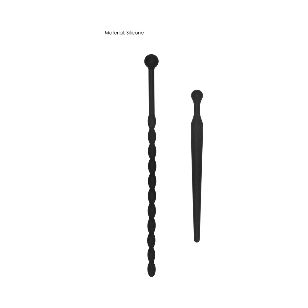Shots Ouch Urethral Sounding Beginner's Silicone Plug Set - Black