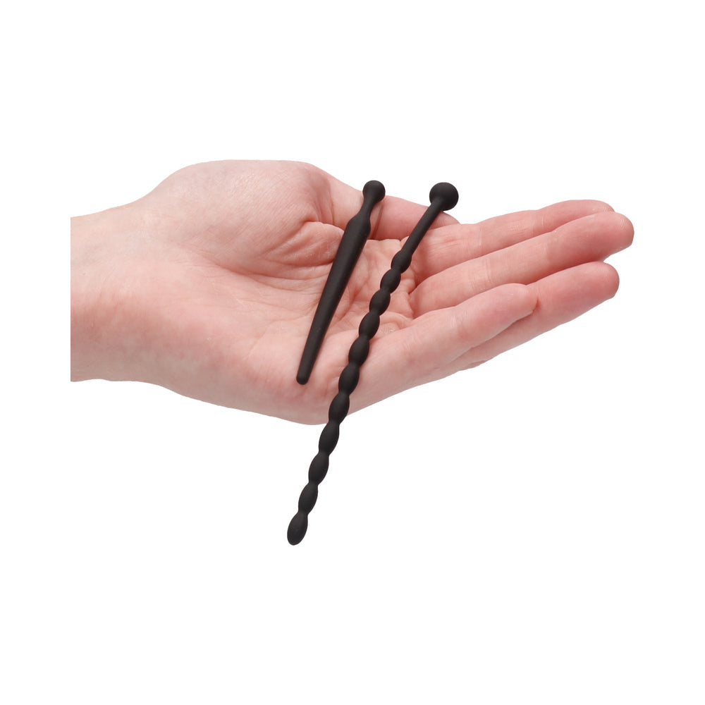 Shots Ouch Urethral Sounding Beginner's Silicone Plug Set - Black