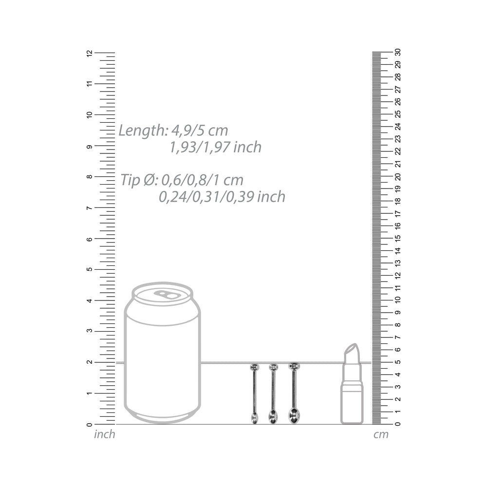 Shots Ouch Urethral Sounding Metal Plug Set - 49/50 mm