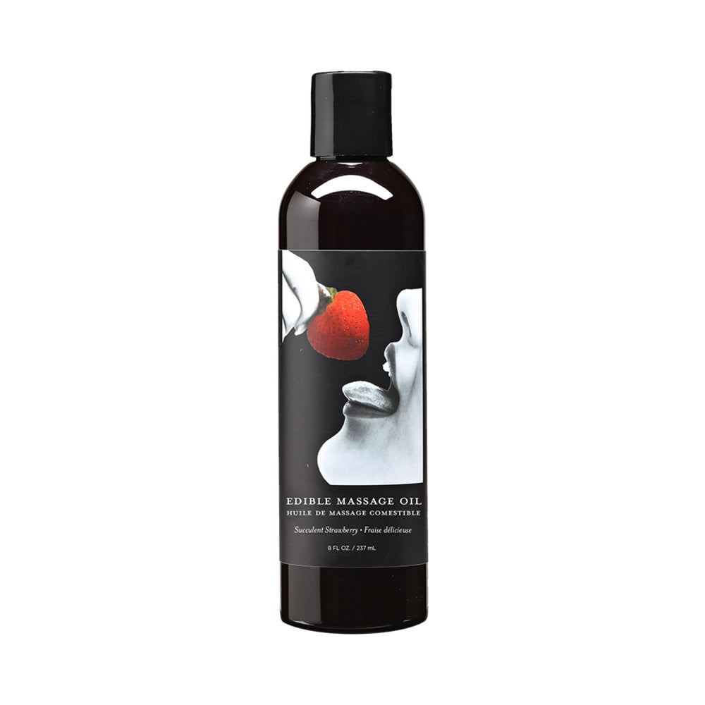 Earthly Body Edible Massage Lotion-Strawberry 8oz