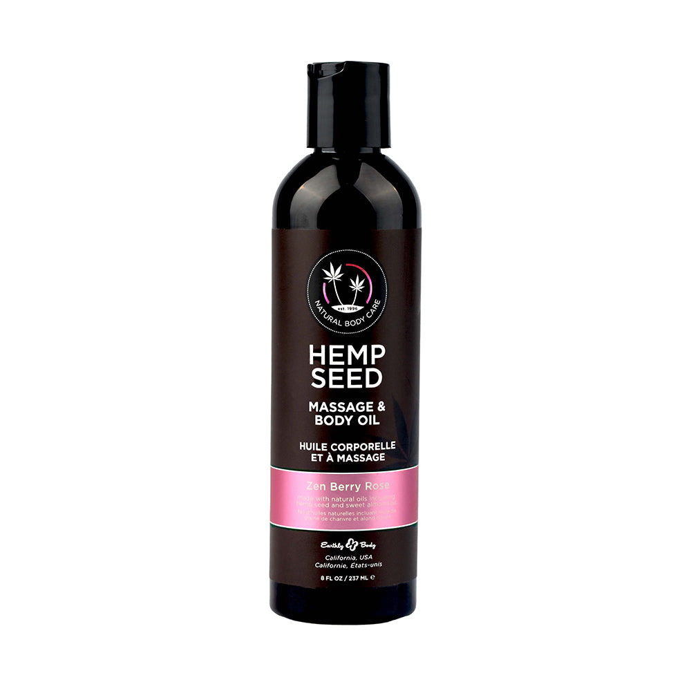 Earthly Body Massage & Body Oil - 8 oz Zen Berry Rose