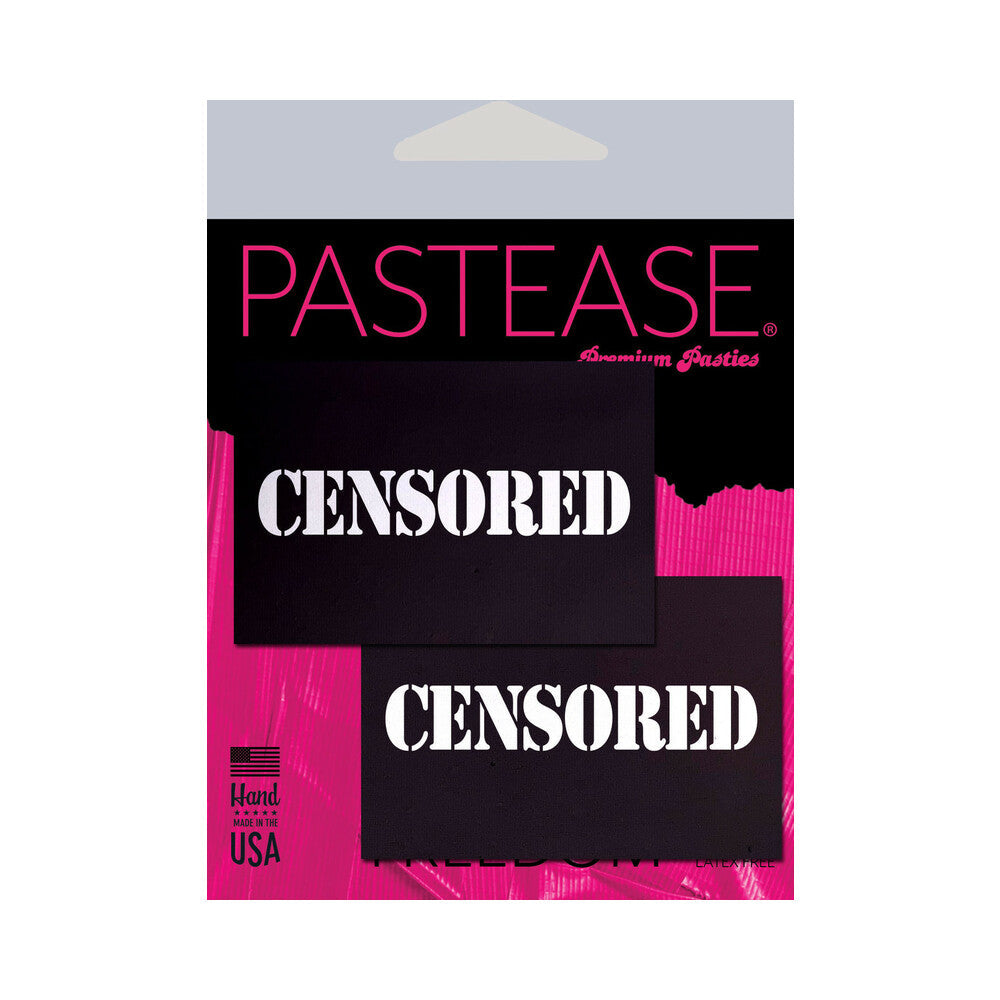 Pastease Censored Pastie - Black/White O/S