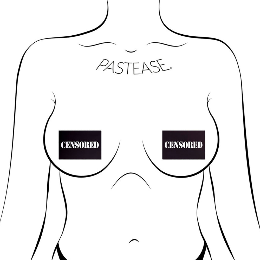 Pastease Censored Pastie - Black/White O/S