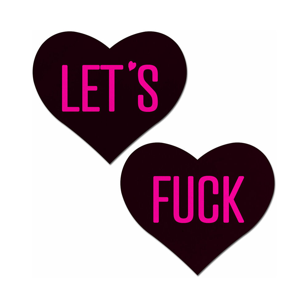 Pastease Let's Fuck Hearts - Black O/S