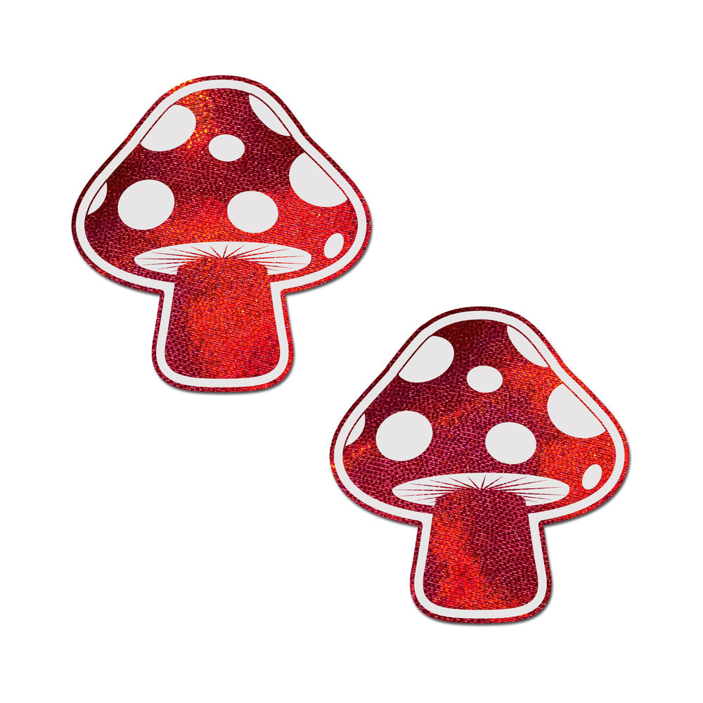 Pastease Premium Shiny Glow in the Dark Shroom - Red/White O/S