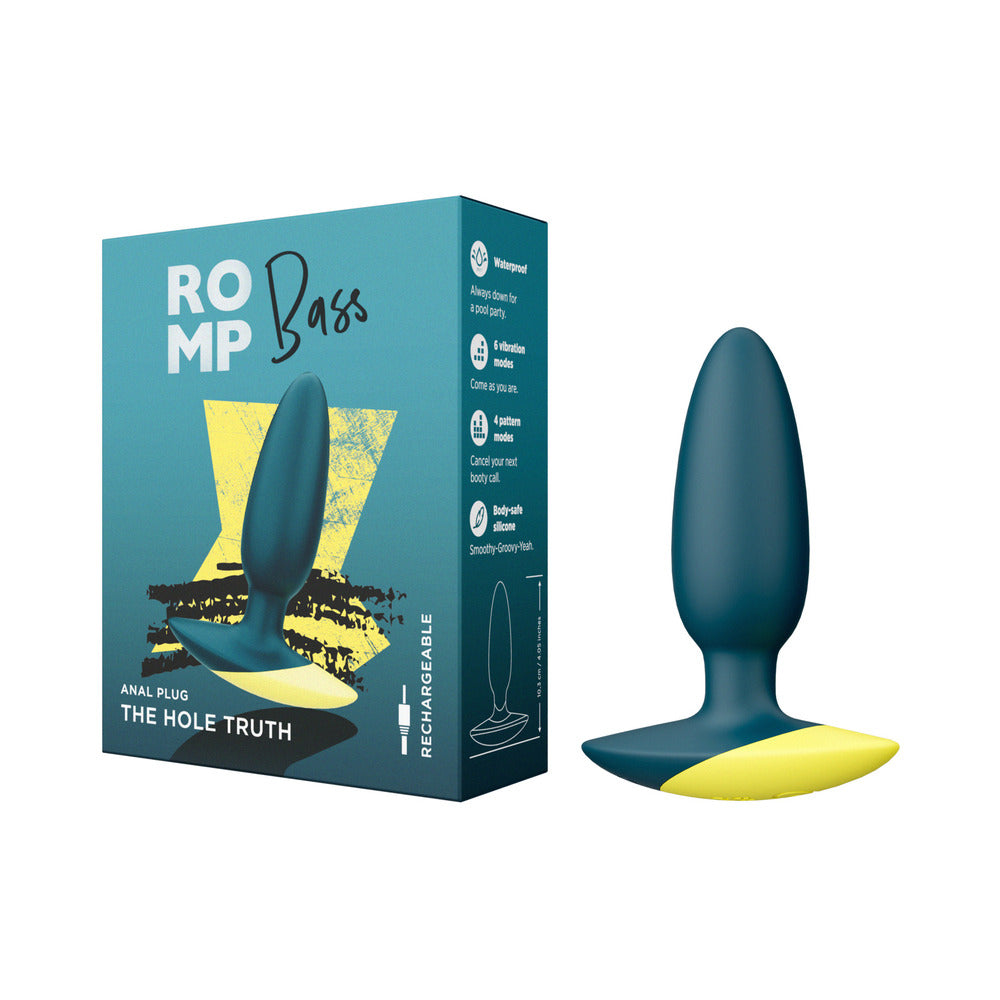 ROMP Bass Vibrating Anal Plug - Teal