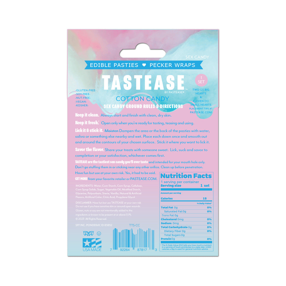 Pastease Tastease Edible Pasties & Pecker Wraps - Cotton Candy O/S