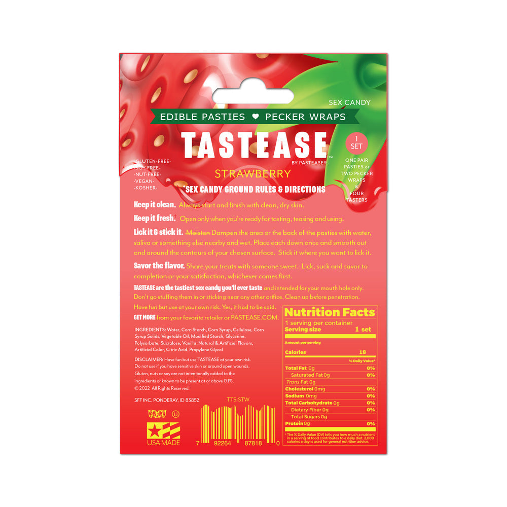 Pastease Tastease Edible Pasties & Pecker Wraps - Strawberry O/S