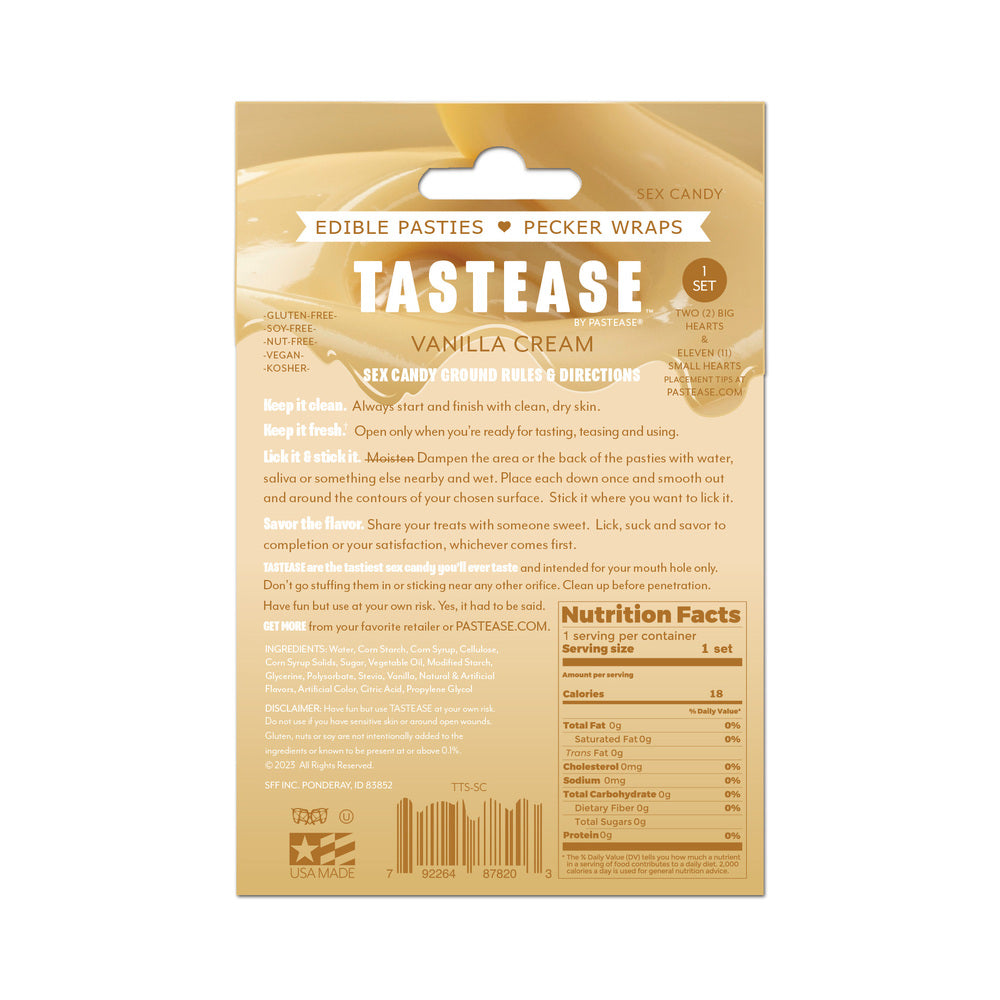Pastease Tastease TEdible Pasties & Pecker Wraps - Sweet Cream O/S