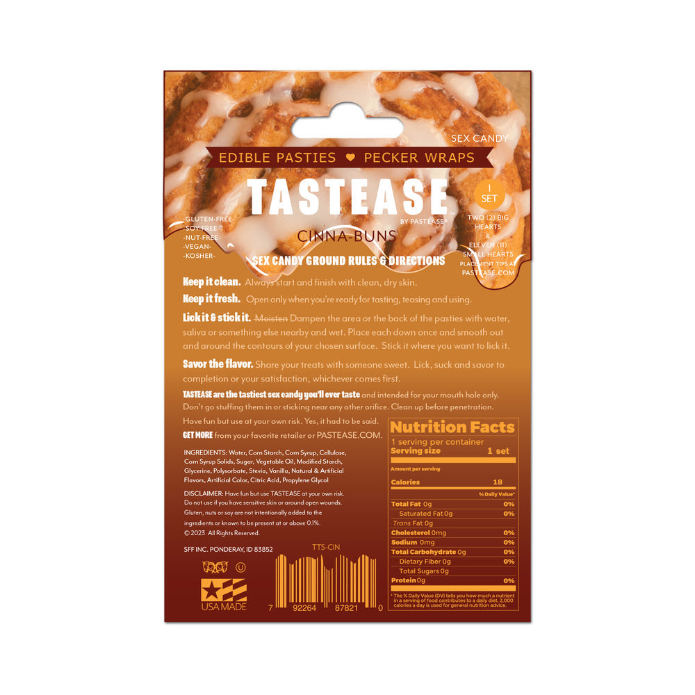 Pastease Tastease Edible Pasties & Pecker Wraps - Cinna-Buns O/S