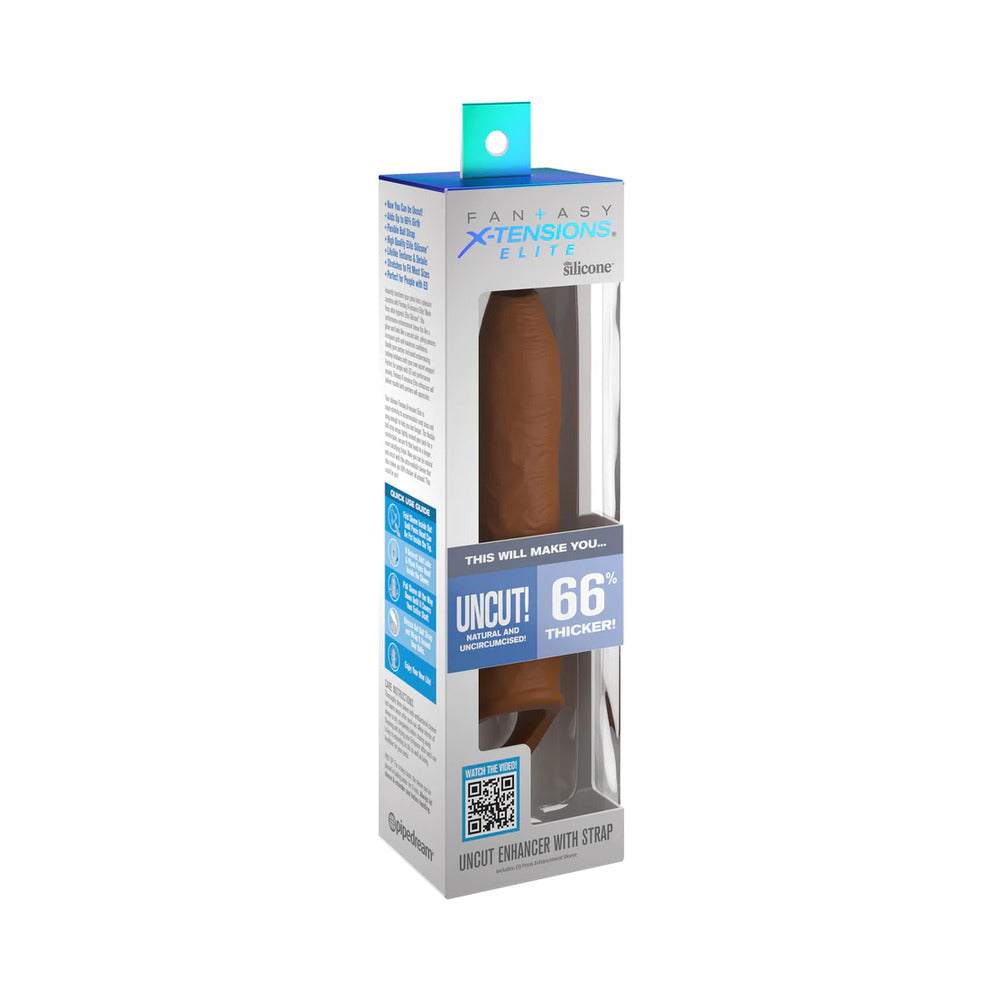 Fantasy X-Tensions Elite Uncut Extension Sleeve with Strap-Tan 7"