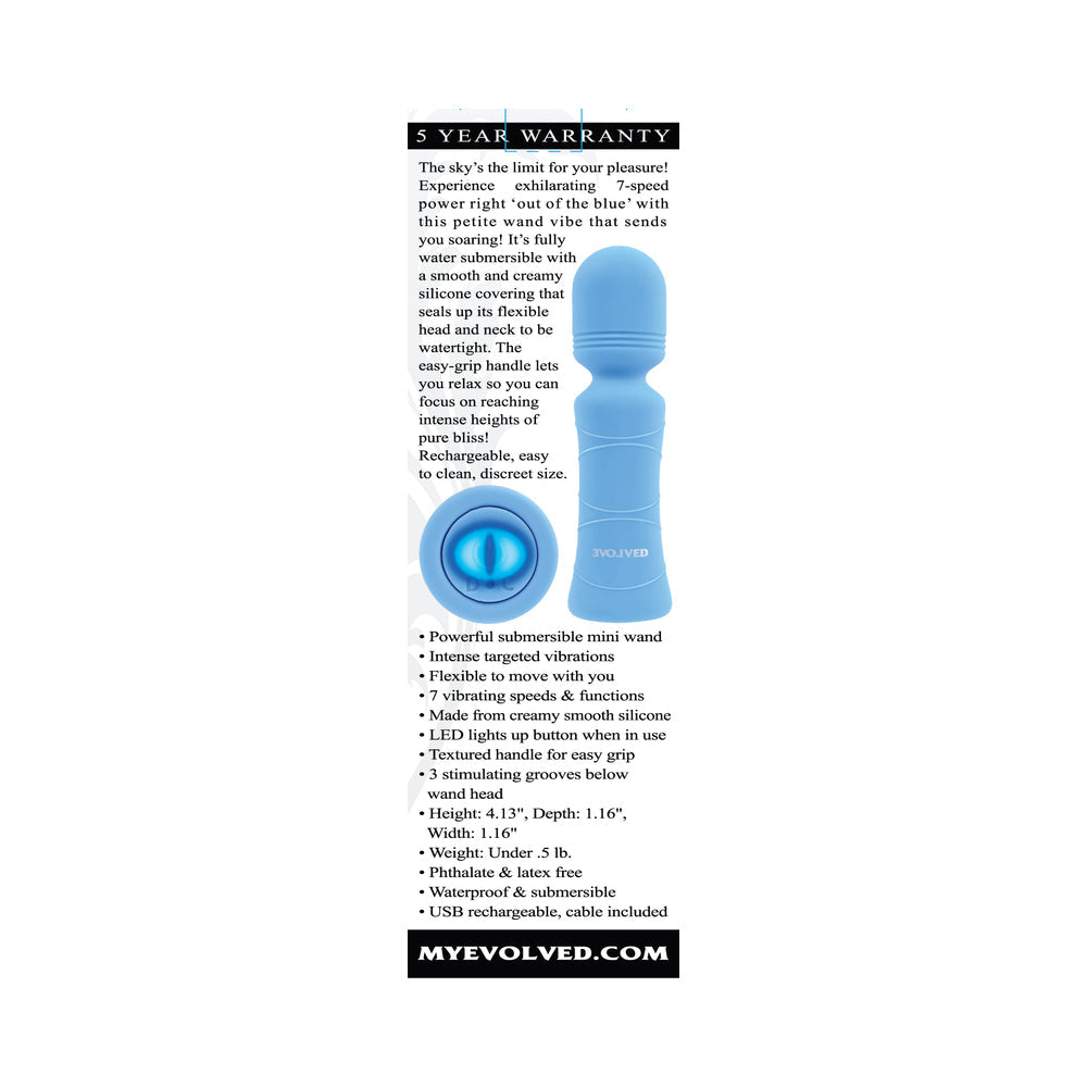 Evolved Out of The Blue Vibrating Mini Wand - Blue
