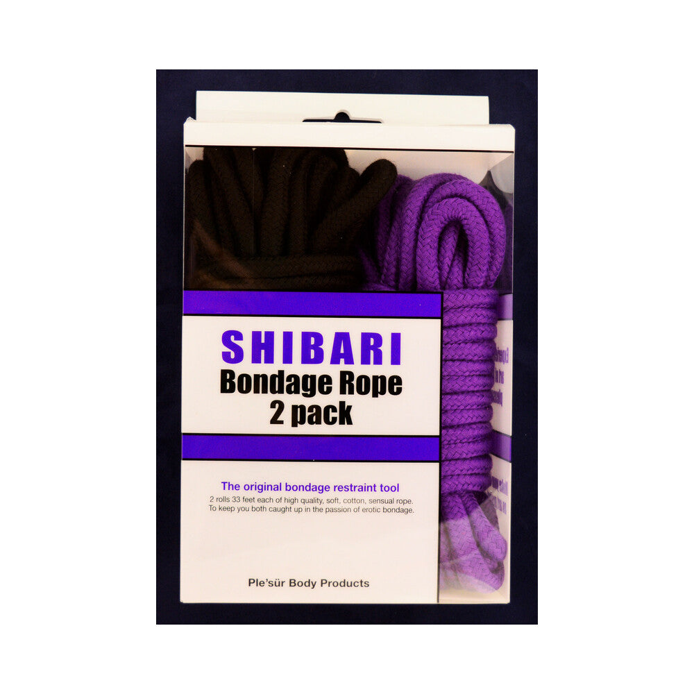 Plesur Cotton Shibari Bondage Rope 2 Pack - Black/Purple
