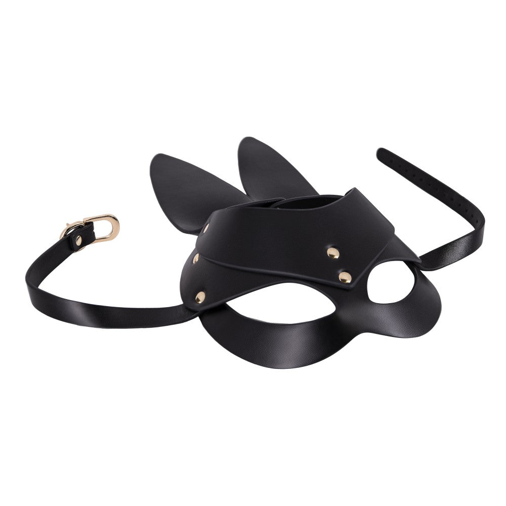 Lust PU Leather Bunny Mask - Black