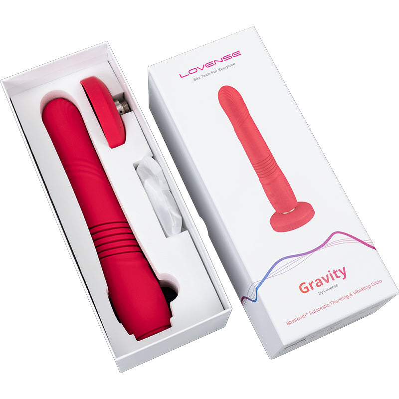 Lovense Gravity Thrusting Dildo - Red
