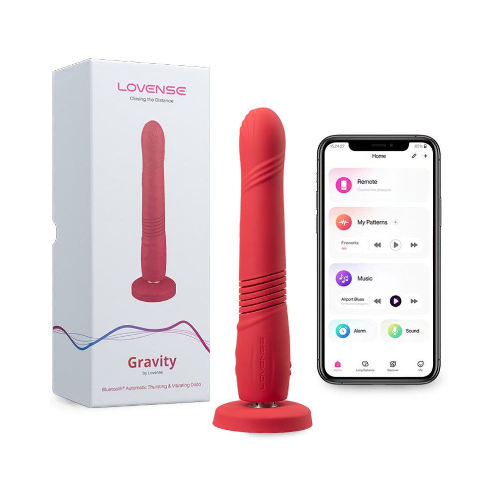 Lovense Gravity Thrusting Dildo - Red