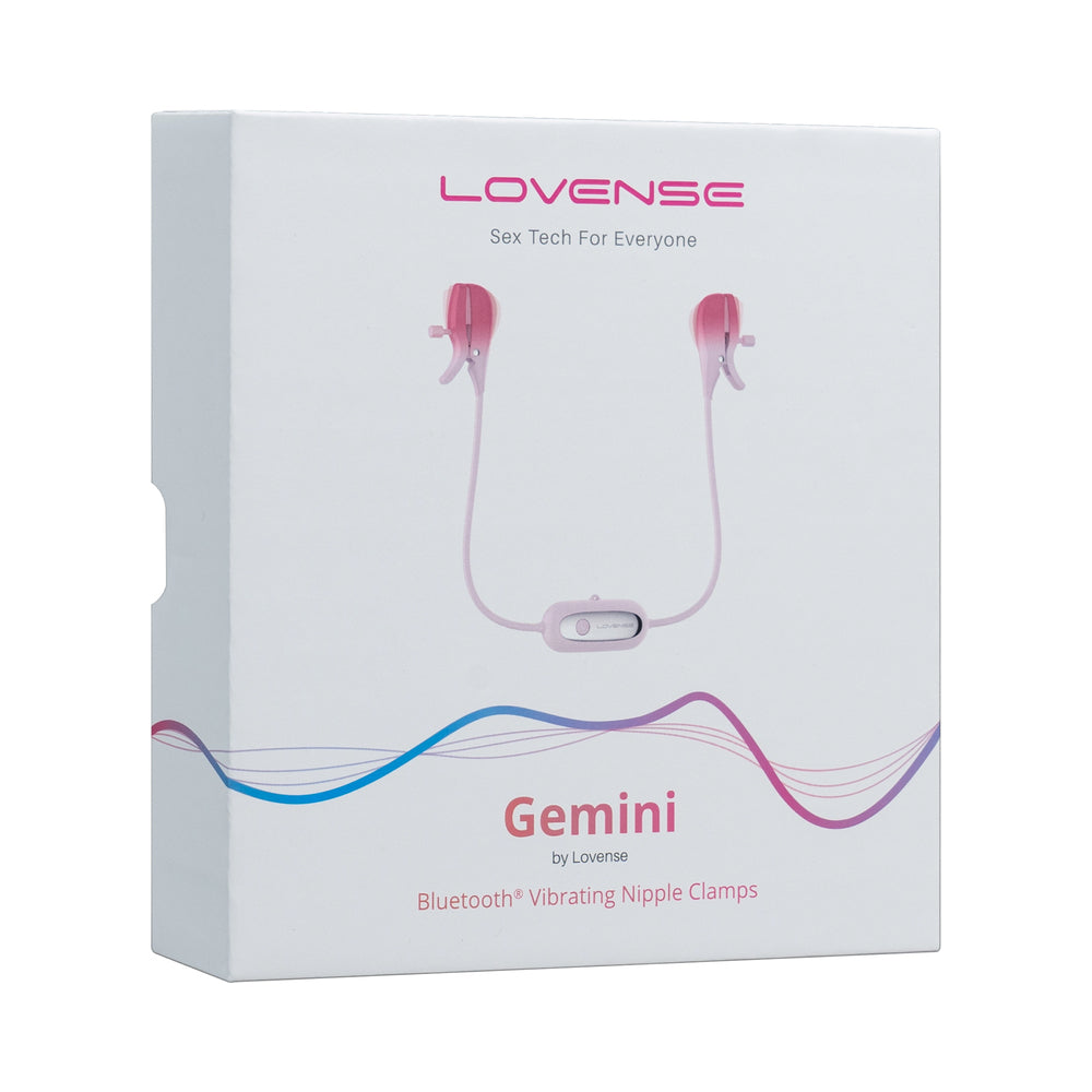 Lovense Gemini Vibrating Nipple Clamps - Pink