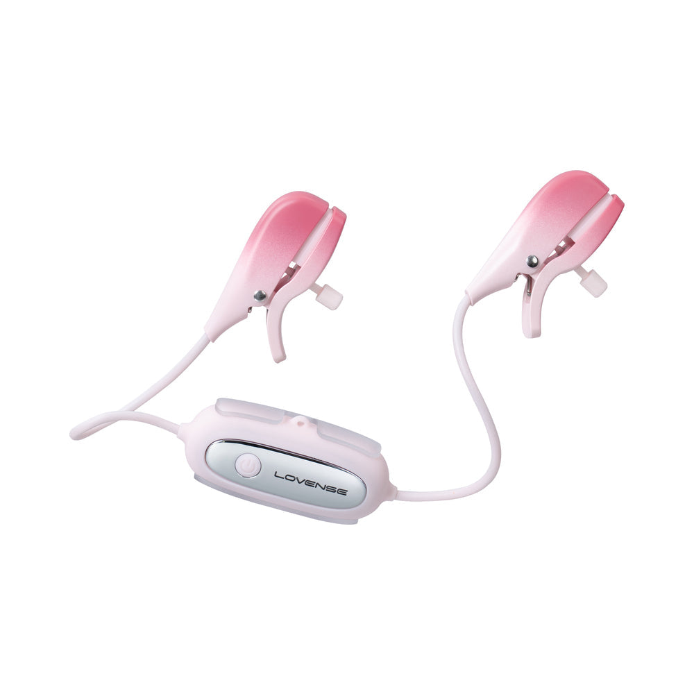 Lovense Gemini Vibrating Nipple Clamps - Pink