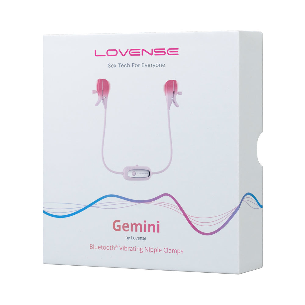 Lovense Gemini Vibrating Nipple Clamps - Pink
