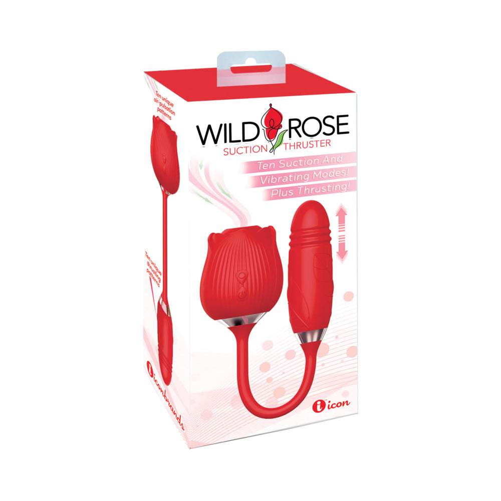Wild Rose & Thruster Rechargeable Silicone Suction Vibrator