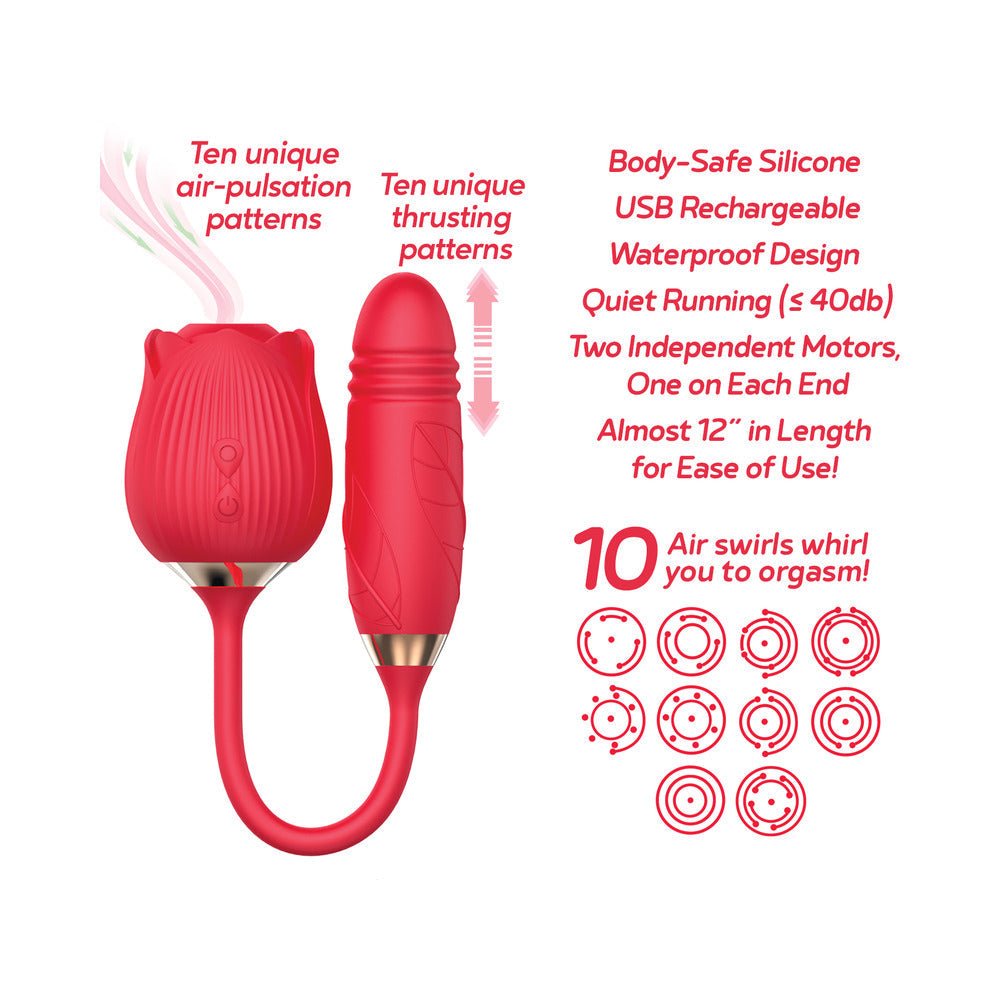 Wild Rose & Thruster Rechargeable Silicone Suction Vibrator