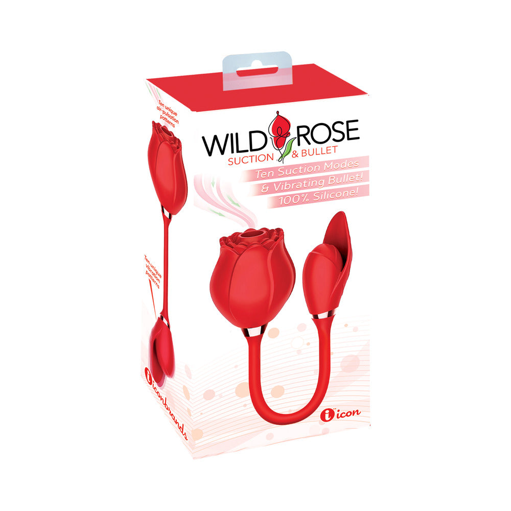 Wild Rose & Bullet Wild Rose Rechargeable Silicone Suction Vibrator