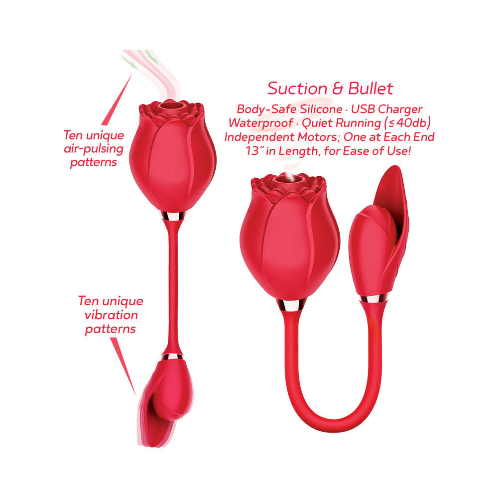 Wild Rose & Bullet Wild Rose Rechargeable Silicone Suction Vibrator