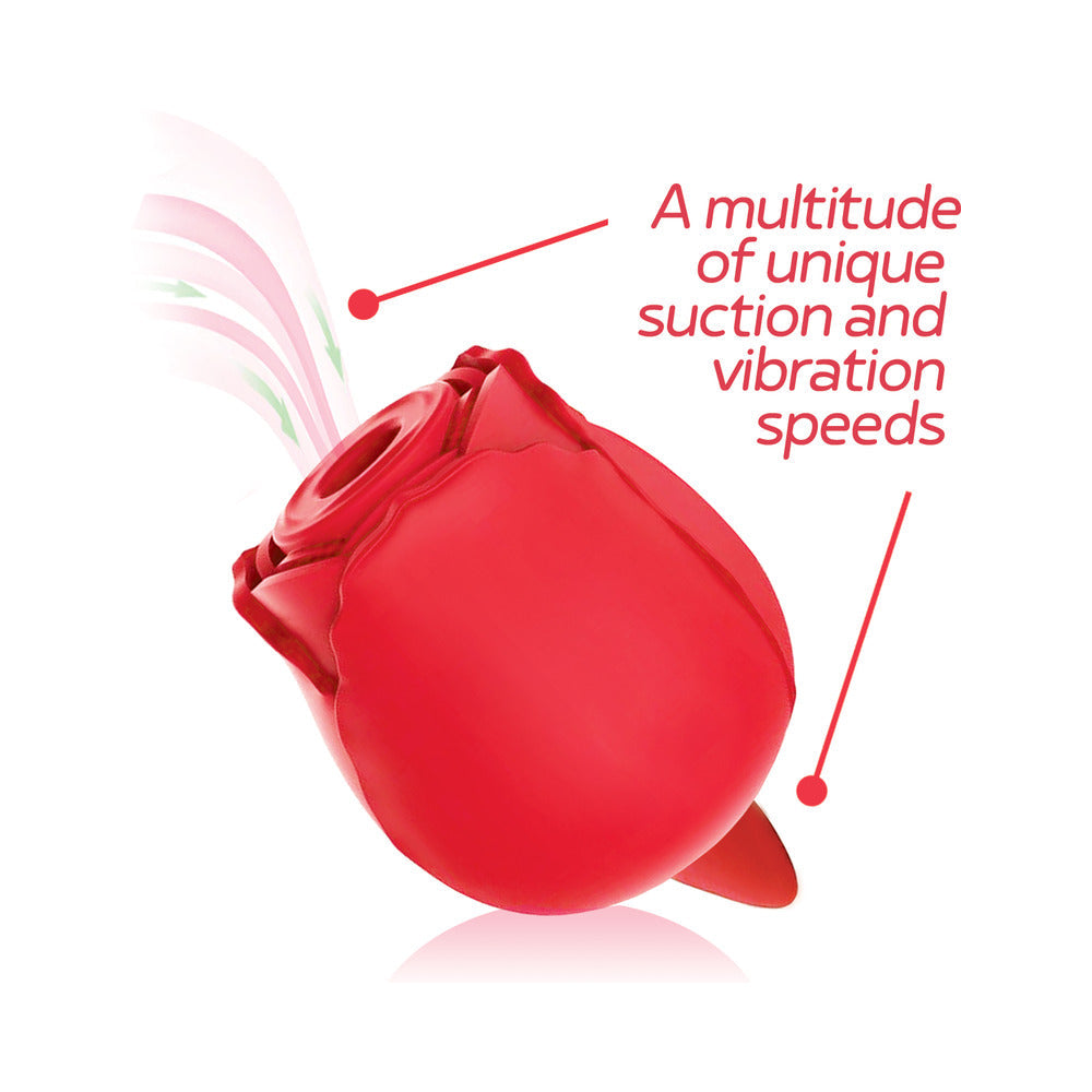 Wild Rose & Tongue Rechargeable Silicone Suction Vibrator