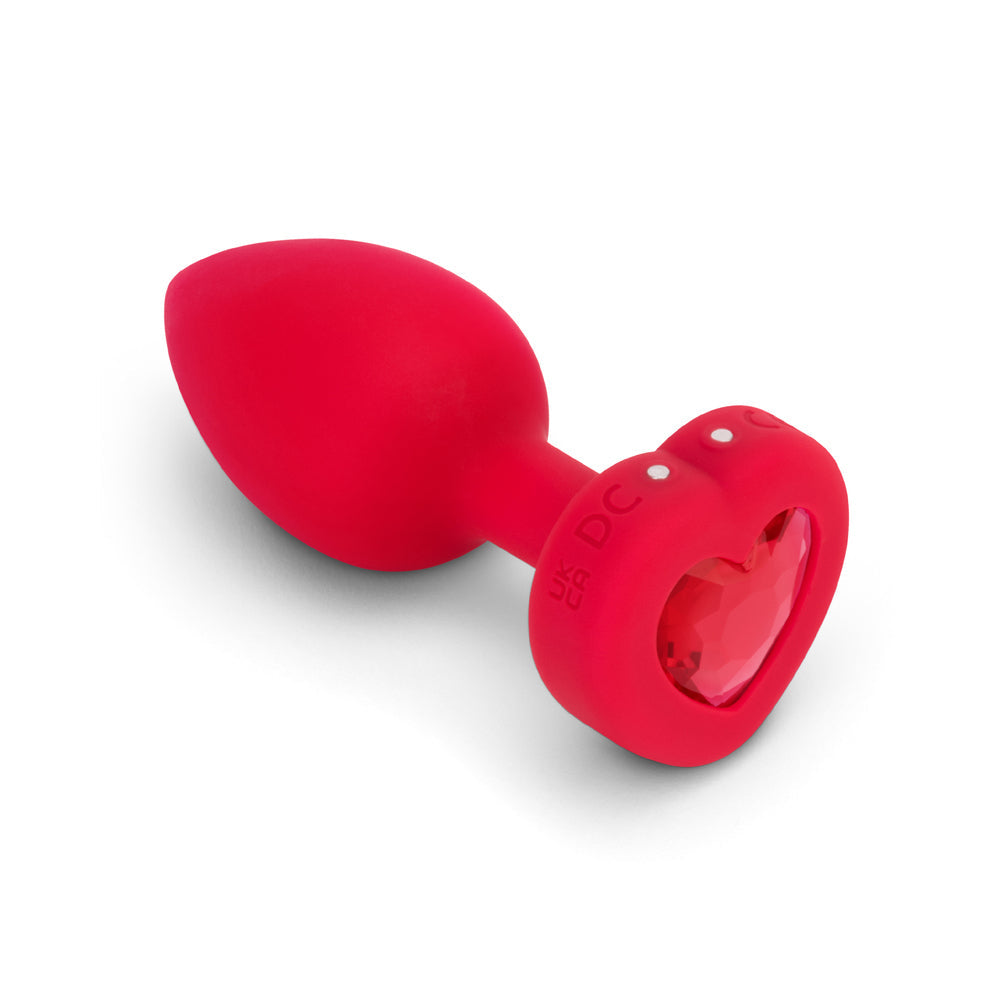 b-Vibe Vibrating Heart Plug M/L - Red