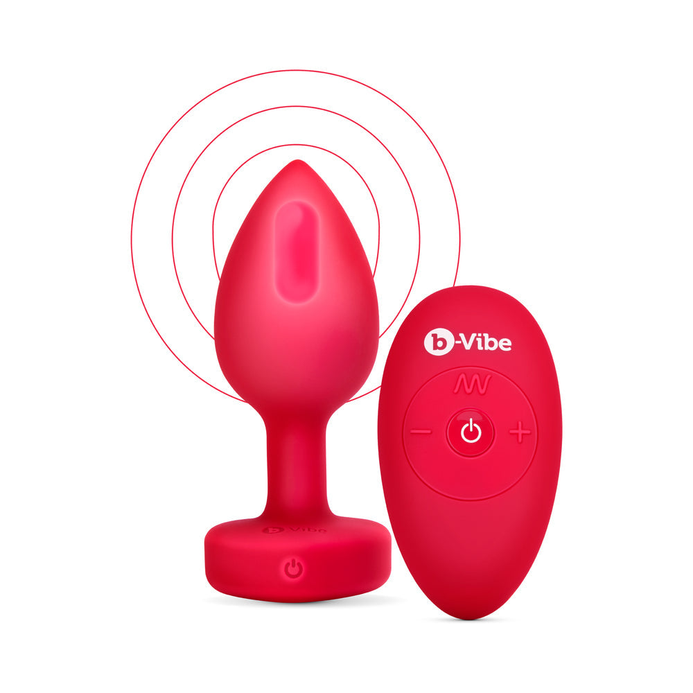 b-Vibe Vibrating Heart Plug M/L - Red