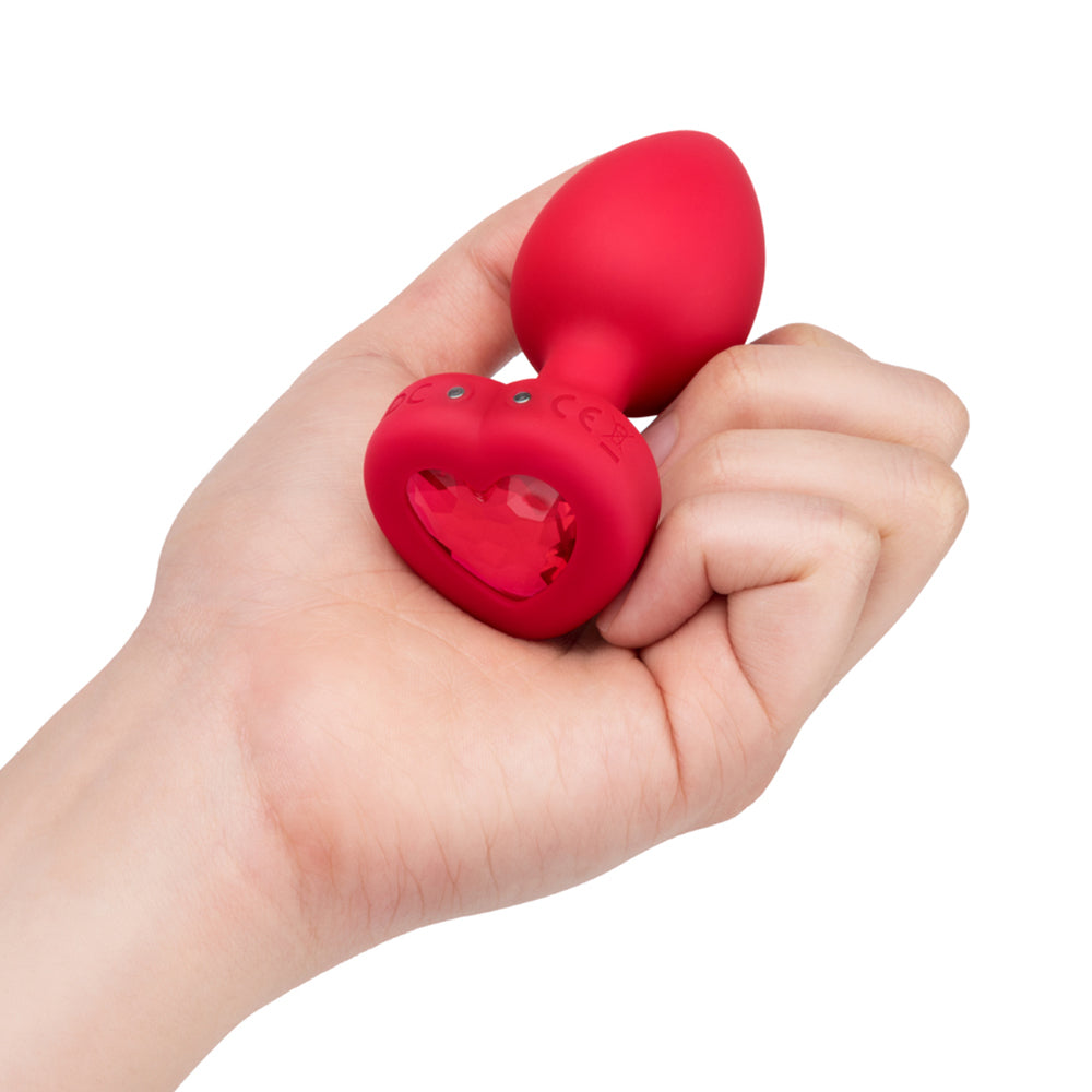 b-Vibe Vibrating Heart Plug M/L - Red