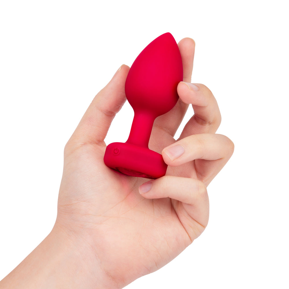 b-Vibe Vibrating Heart Plug M/L - Red