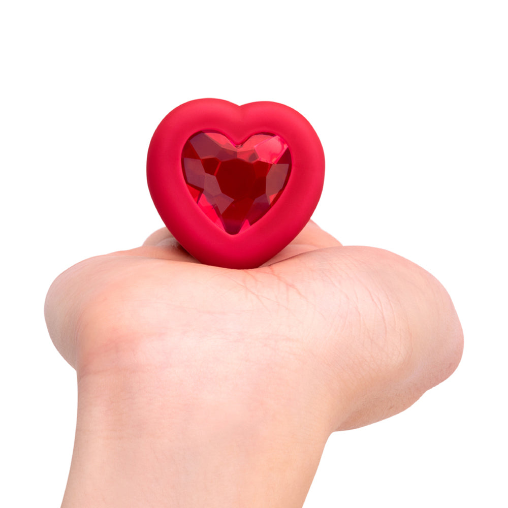 b-Vibe Vibrating Heart Plug M/L - Red