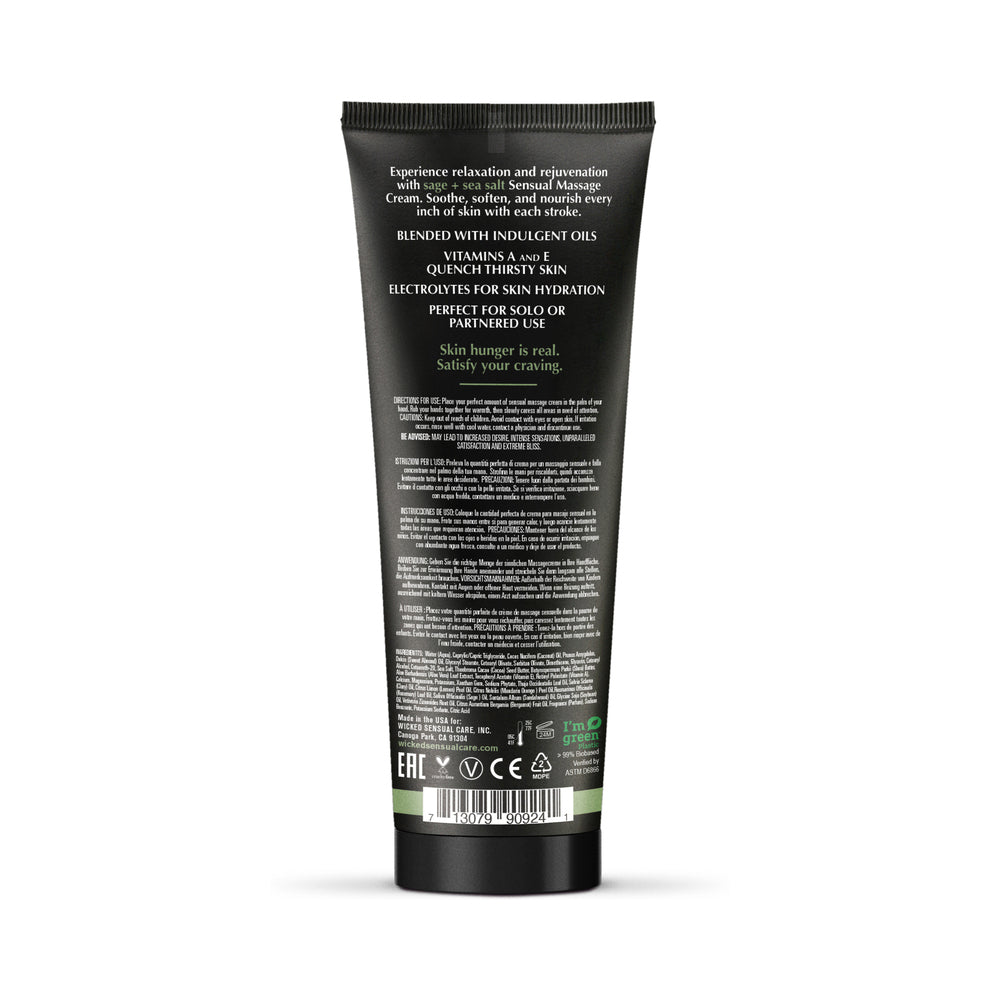 Wicked Sensual Care Sensual Massage Cream-Sage + Sea Salt Scented 4oz