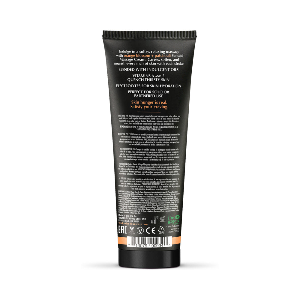 Wicked Sensual Care Sensual Massage Cream-Orange Blossom + Patchouli Scented 4oz