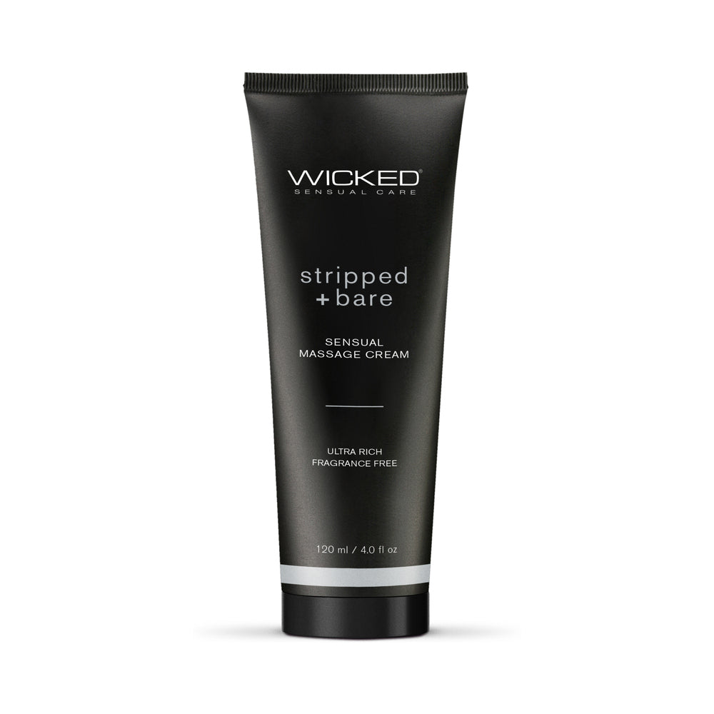 Wicked Sensual Care Sensual Massage Cream-Stripped + Bare Unscented 4oz