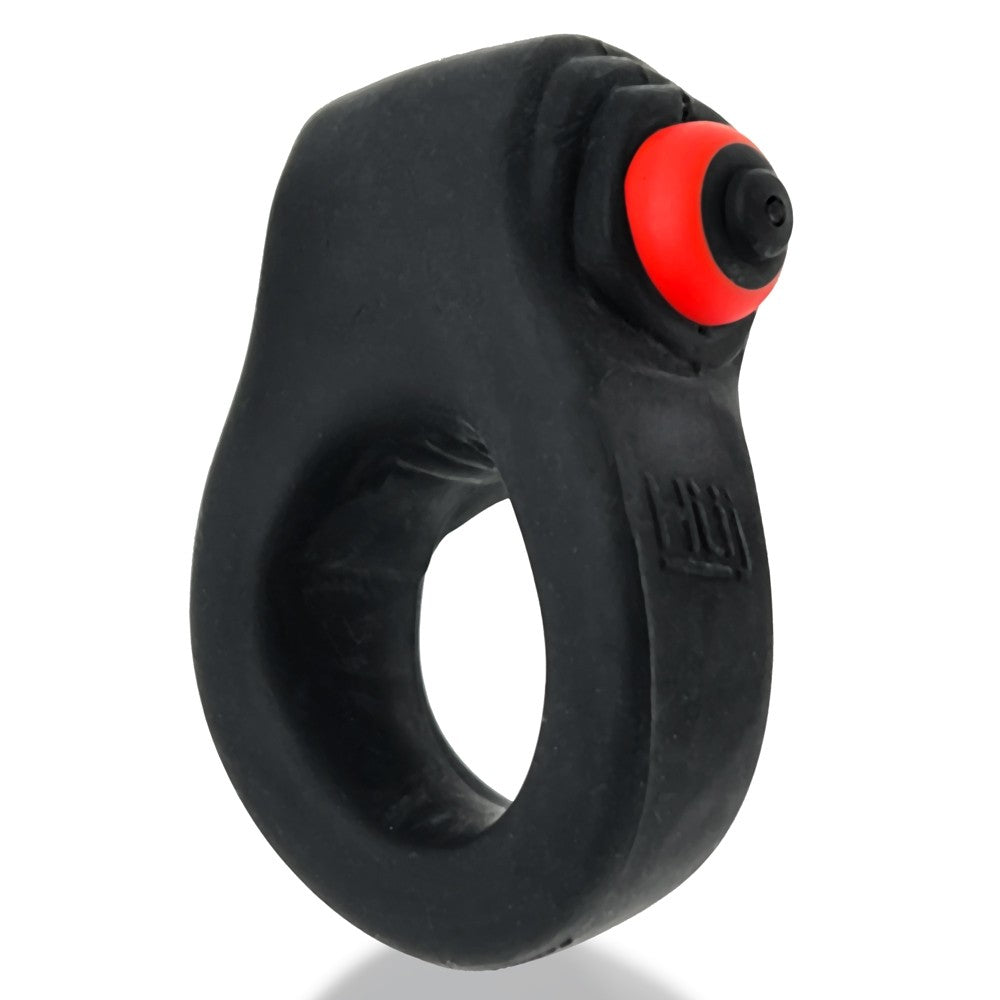 Hunky Junk Revring Cock Ring w/Vibe - Tar w/Red Vibe