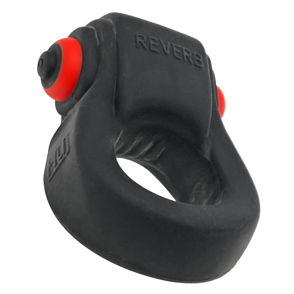 Hunky Junk Revring Cock Ring w/Vibe - Tar w/Red Vibe