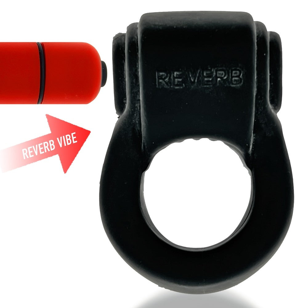 Hunky Junk Revring Cock Ring w/Vibe - Tar w/Red Vibe