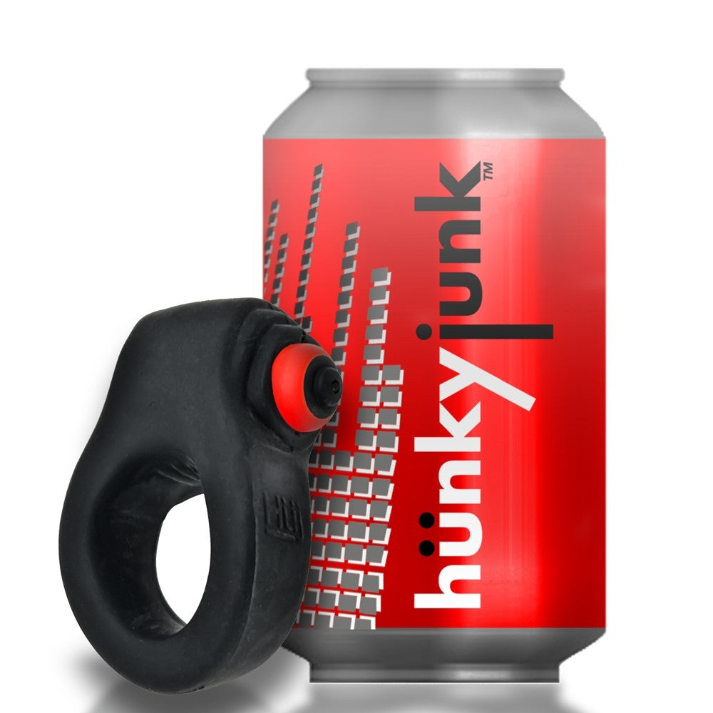 Hunky Junk Revring Cock Ring w/Vibe - Tar w/Red Vibe