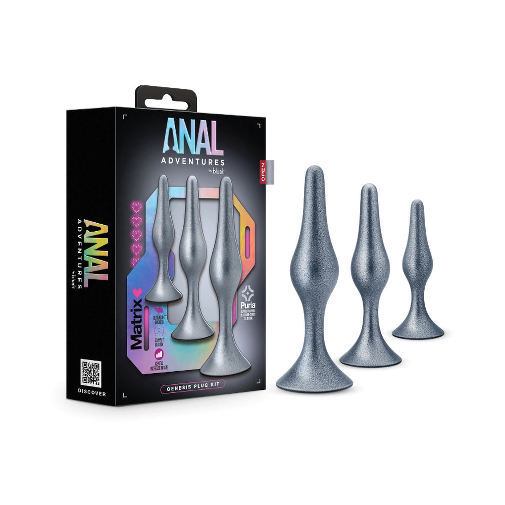 Anal Adventures Matrix Genesis Plug Kit-Silver